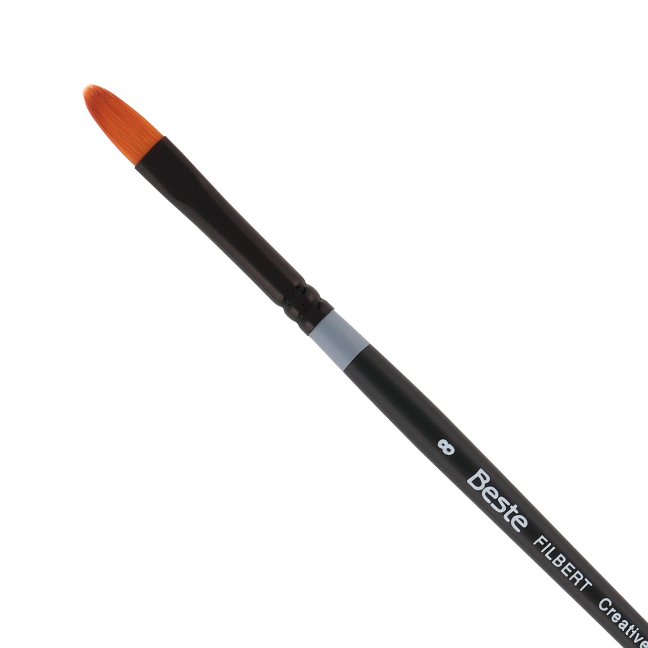 Creative Mark Beste Golden Taklon Filbert, #6x0 Artist Paint Brush, Professional Watercolor Brushes, For Acrylic Painting, Short Handle, Sharp Edges, Hand-Tied & Shaped